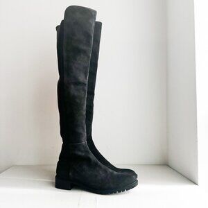 Stuart Weitzman Dark Grey Suede Stretch Back Over the Knee Boots 10.5